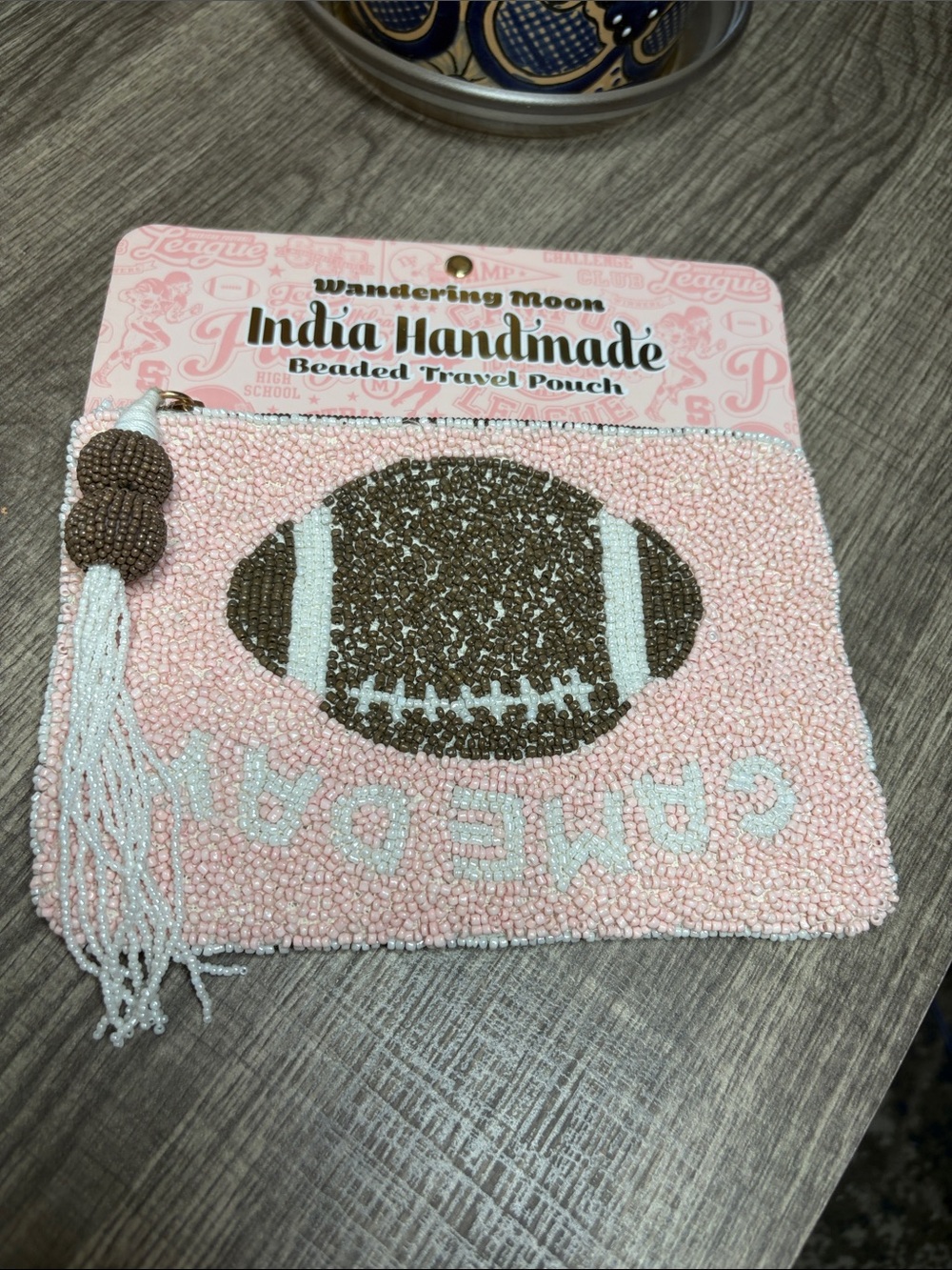 Wandering Moon Beaded 'Game Day' Travel Pouch